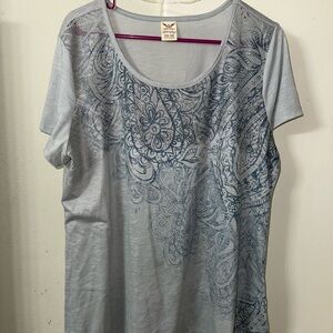Women's Blue Paisley Top